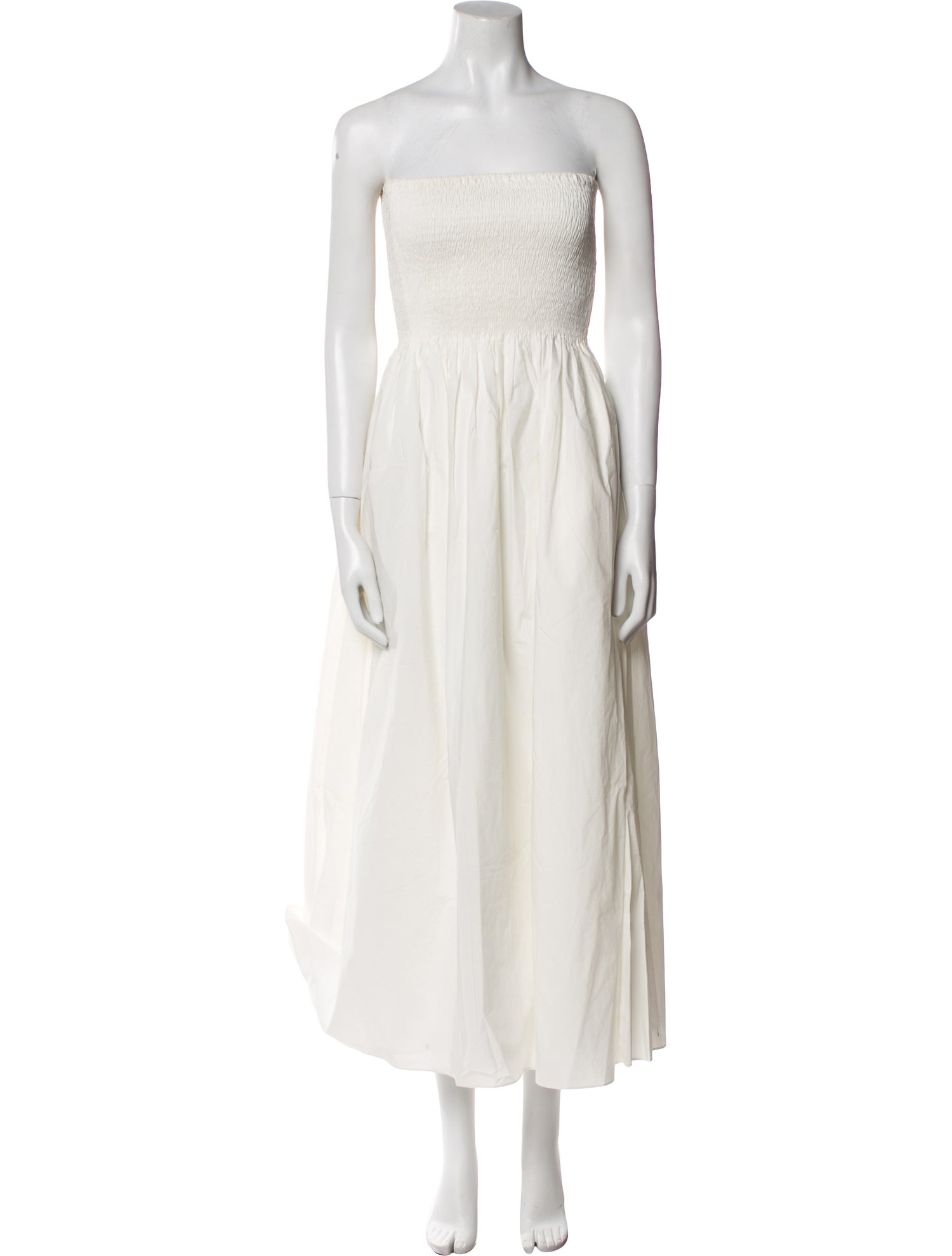 Faithfull The Brand Strapless Midi Length Dress