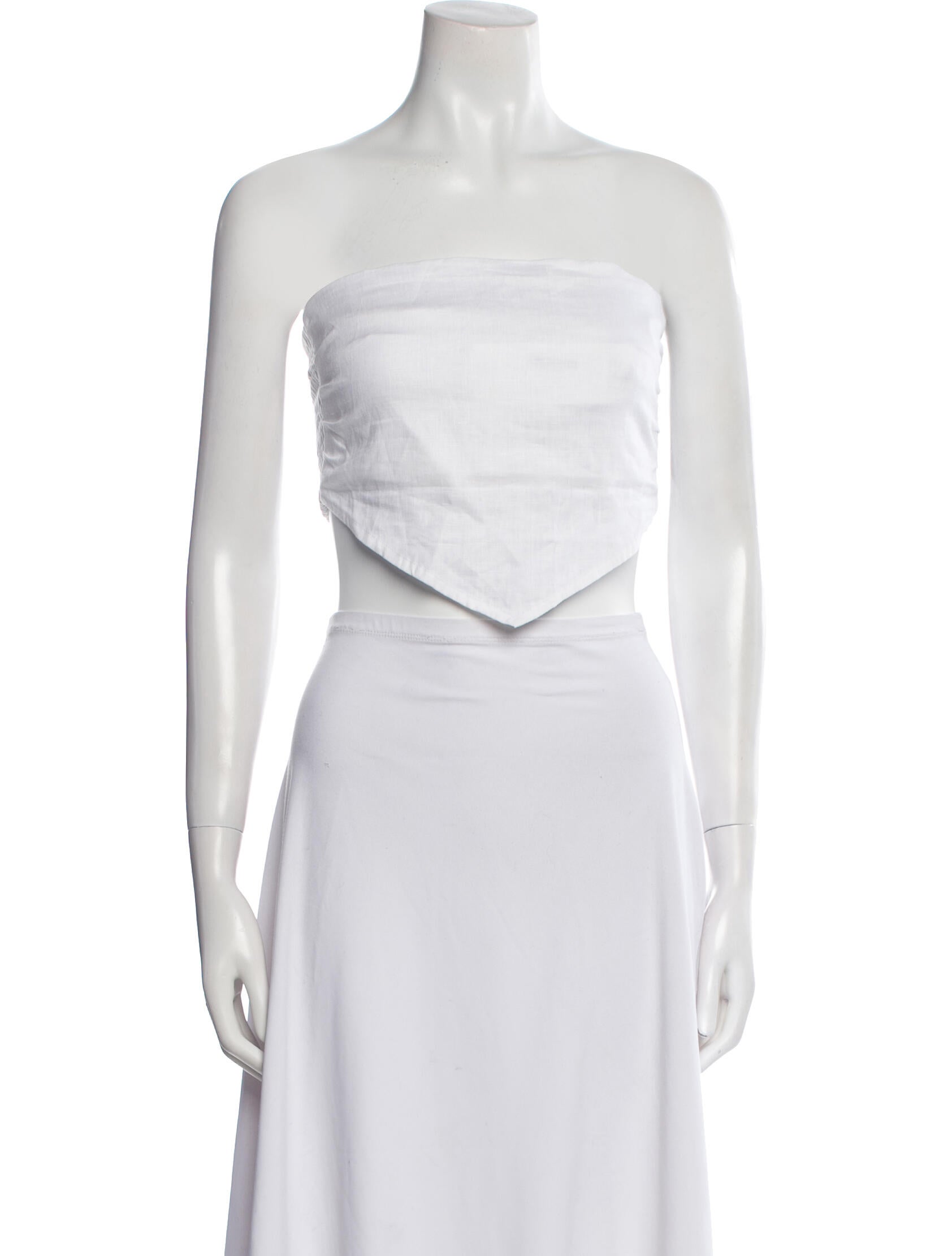 Faithfull The Brand Linen Strapless Crop Top w/ Tags