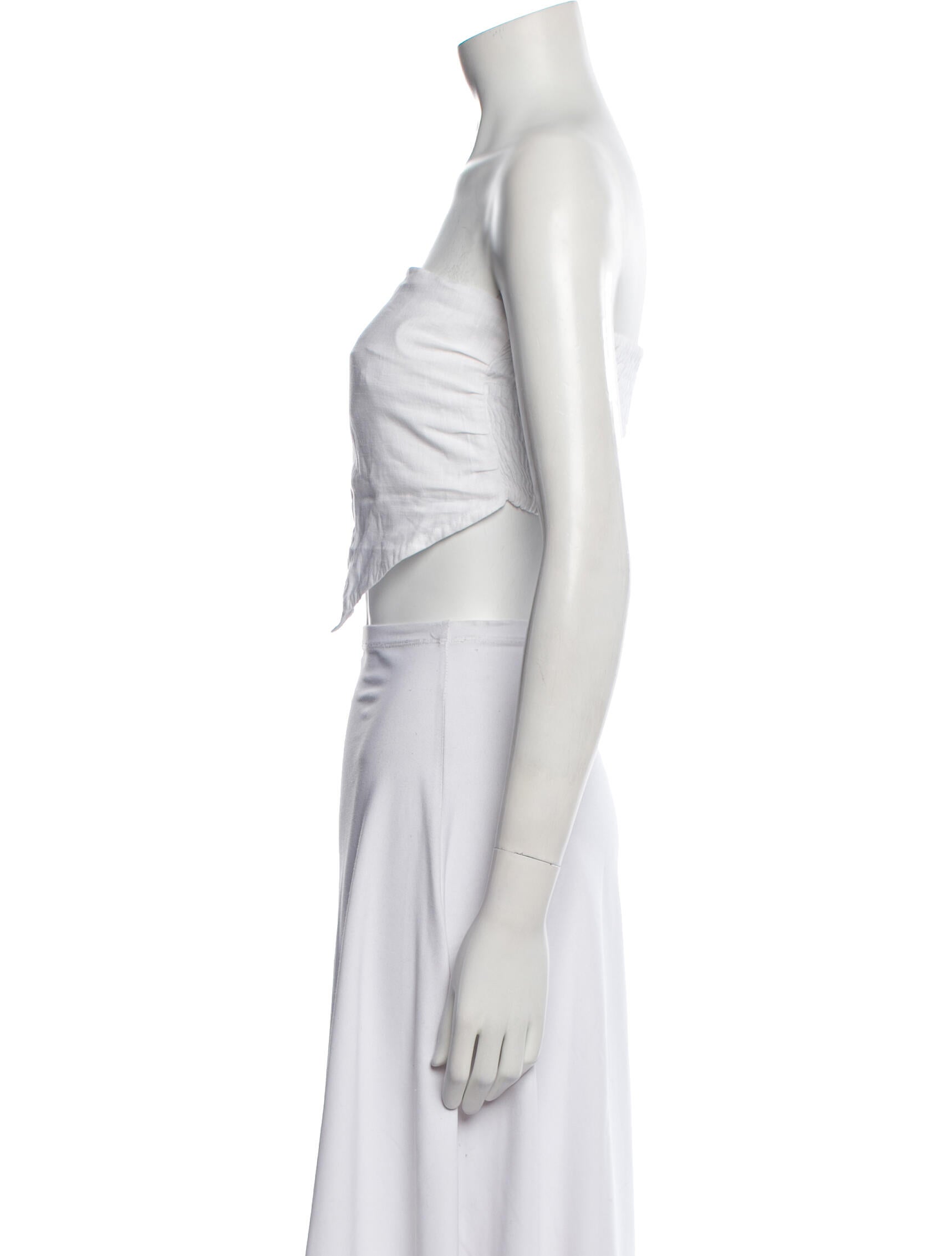 Faithfull The Brand Linen Strapless Crop Top w/ Tags