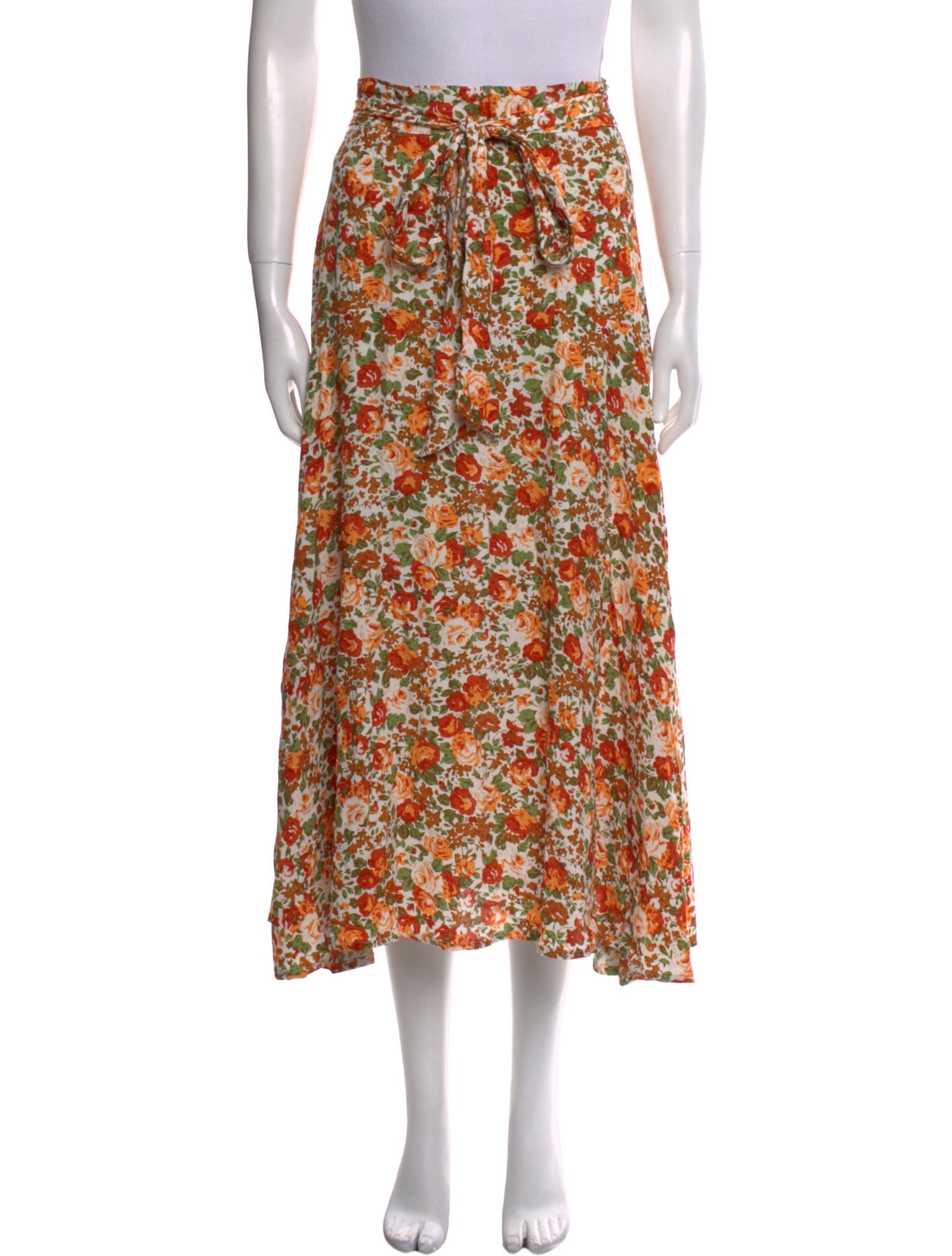Faithfull The Brand Floral Print Midi Length Skirt