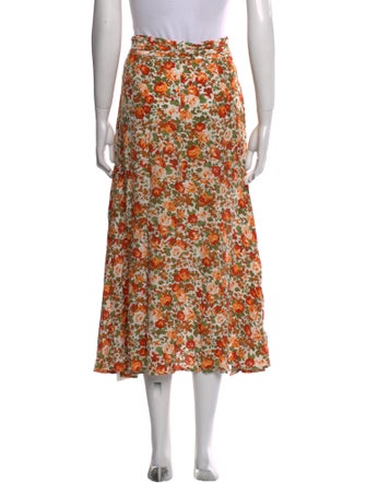 Faithfull The Brand Floral Print Midi Length Skirt