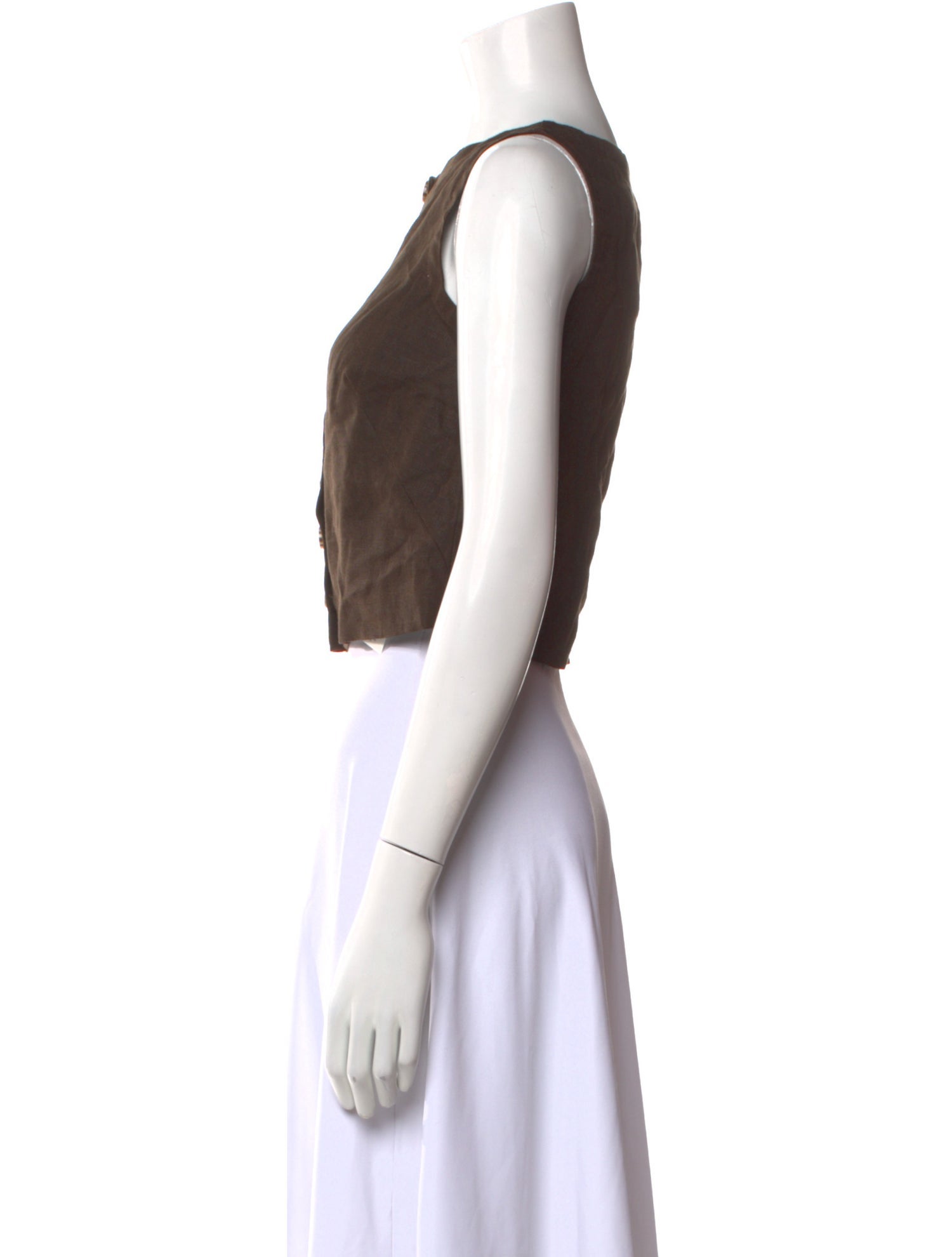 Faithfull The Brand Linen Bateau Neckline Crop Top w/ Tags