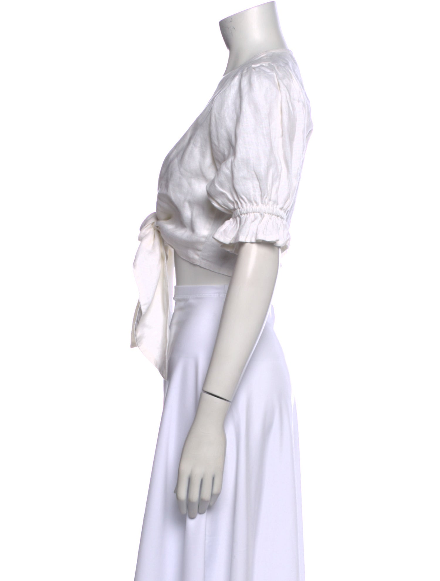 Faithfull The Brand Linen V-Neck Crop Top