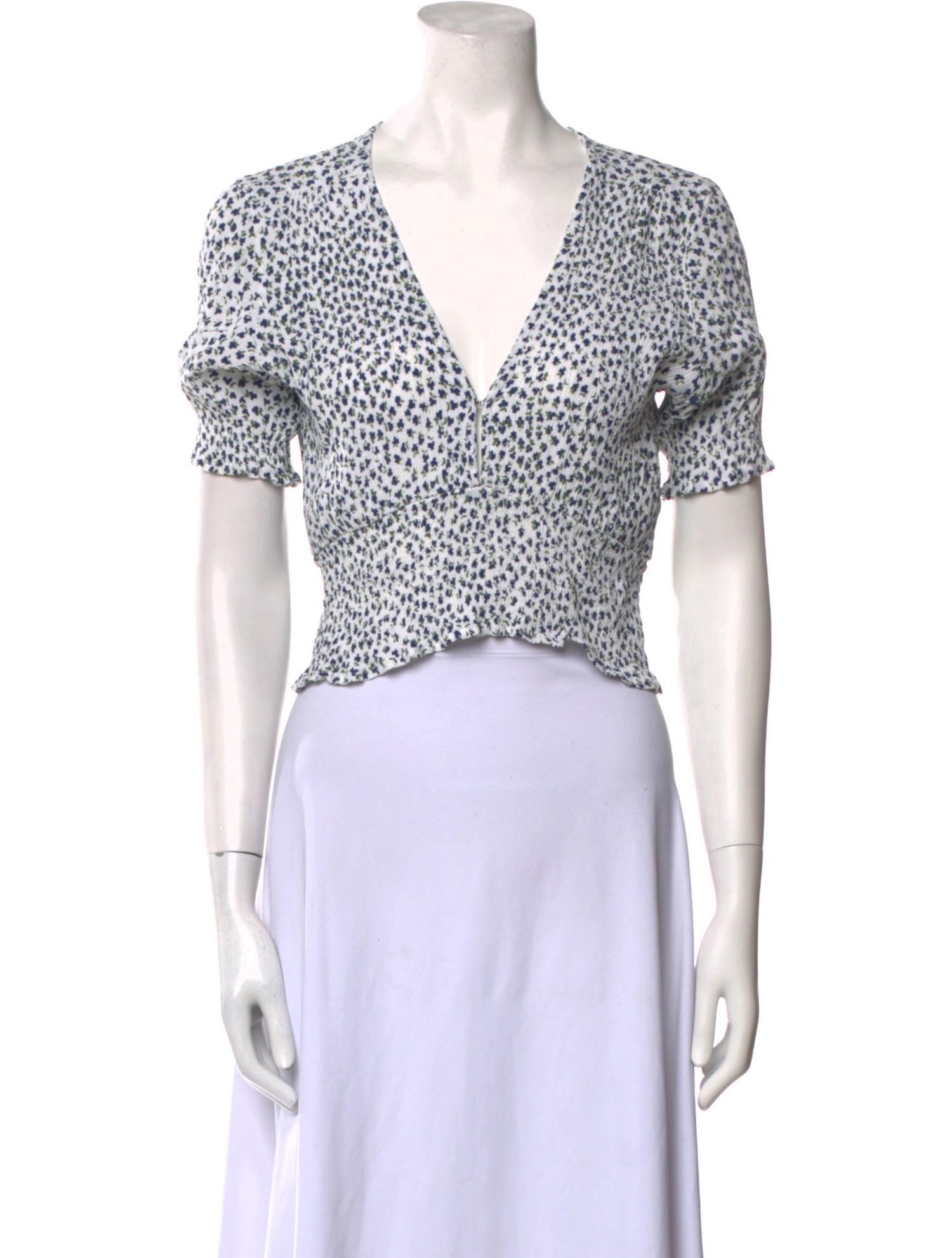 Faithfull The Brand Printed V-Neck Crop Top