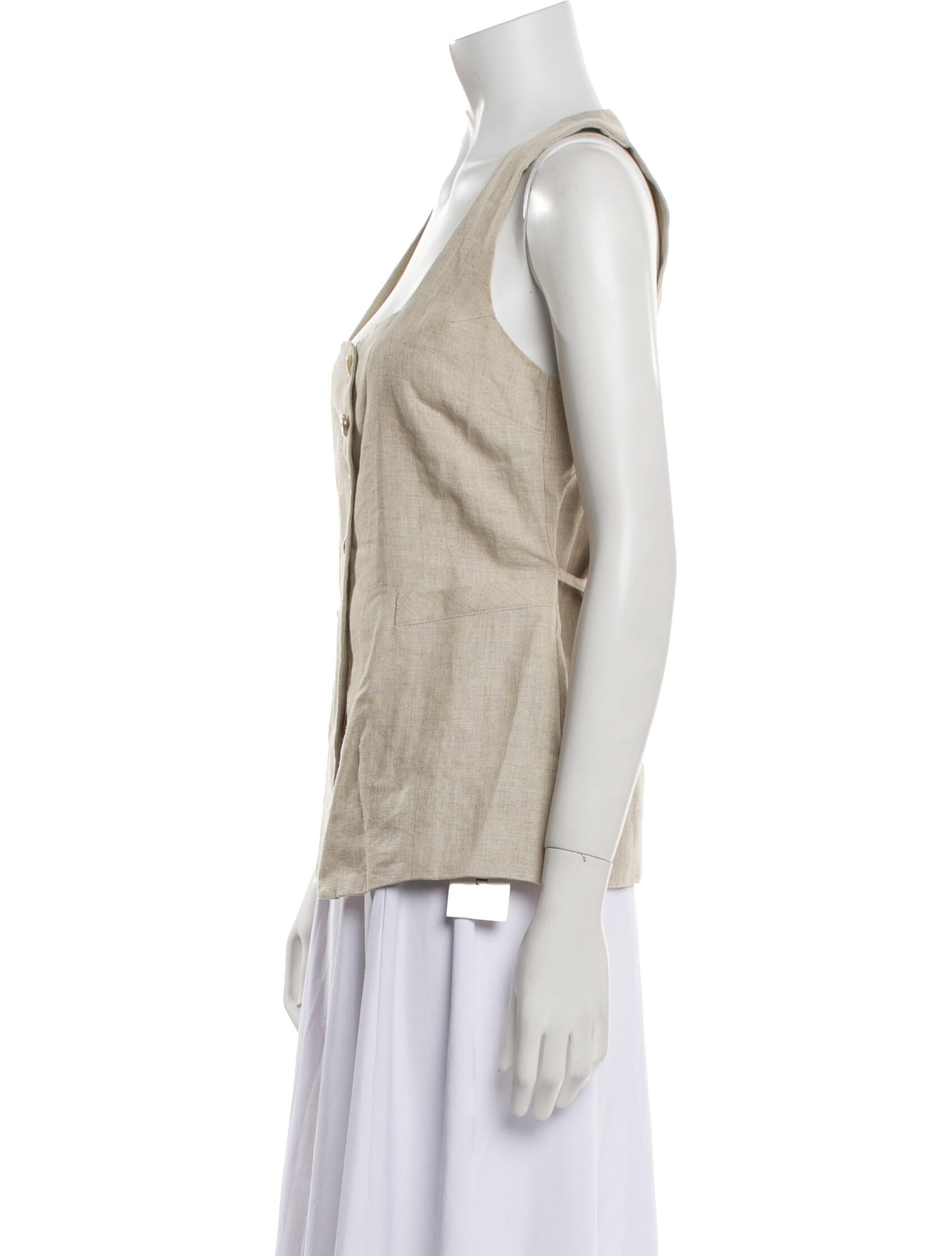Faithfull The Brand Linen Square Neckline Top