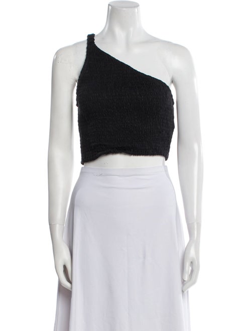 Faithfull The Brand Linen One-Shoulder Crop Top