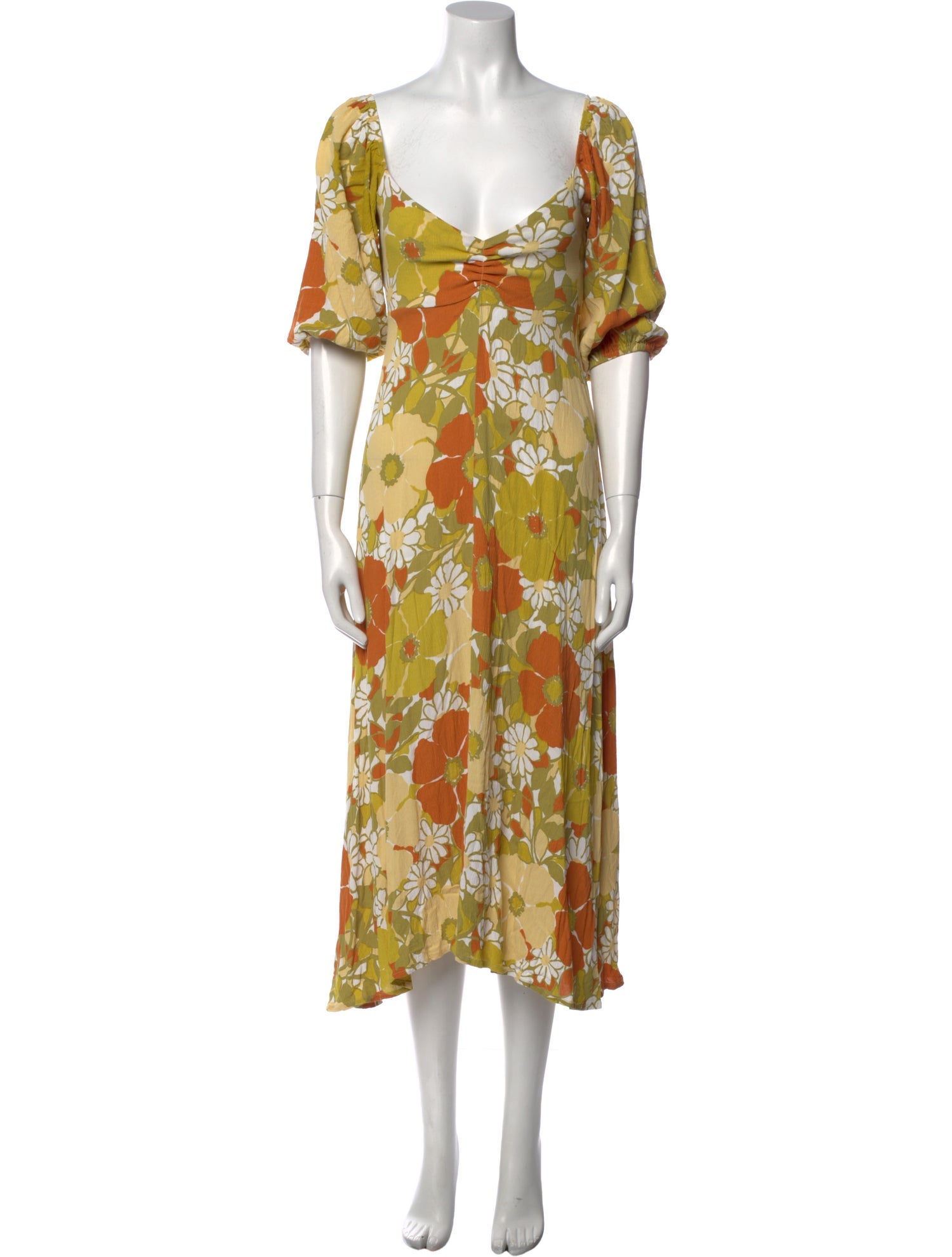 Faithfull The Brand Floral Print Midi Length Dress