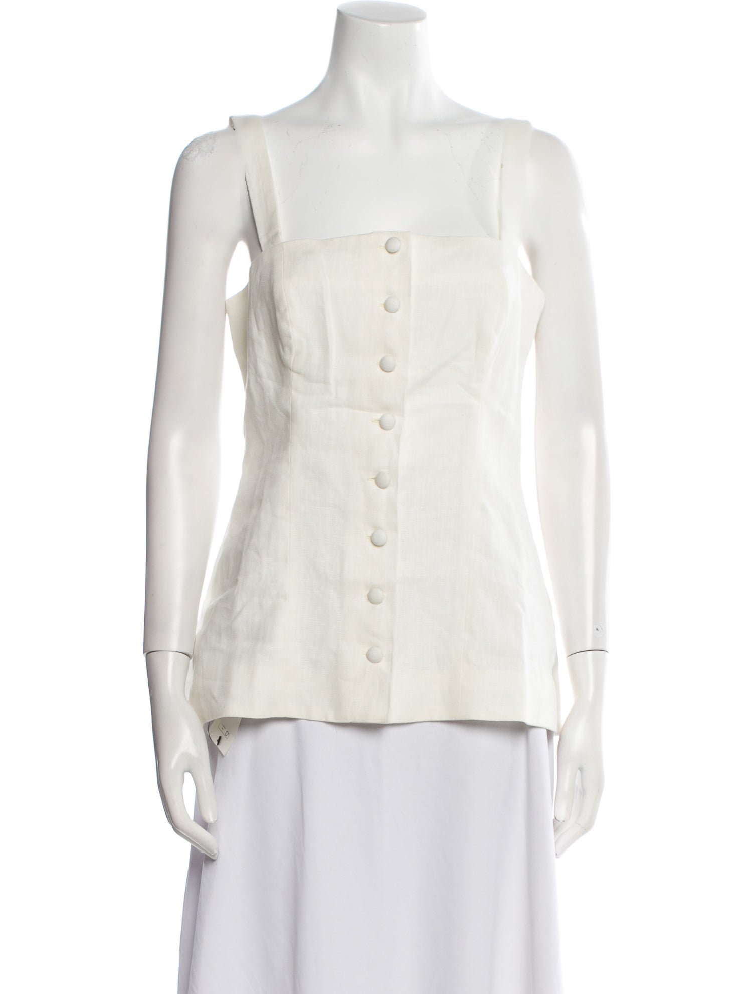 Faithfull The Brand Linen Square Neckline Top