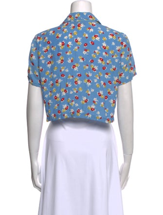 Faithfull The Brand Floral Print Short Sleeve Crop Top