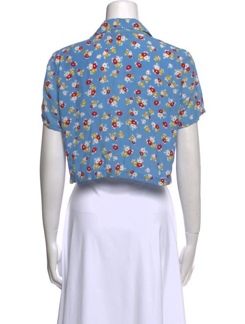 Faithfull The Brand Floral Print Short Sleeve Crop Top