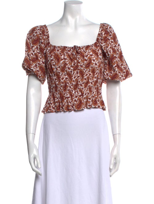 Faithfull The Brand Printed Square Neckline Crop Top