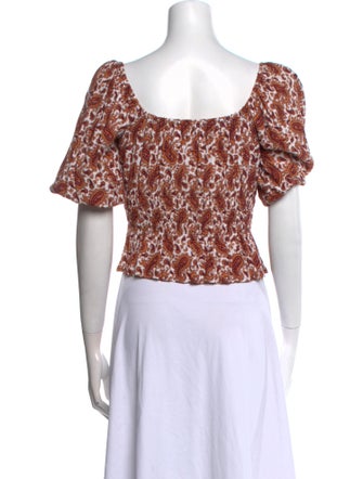 Faithfull The Brand Printed Square Neckline Crop Top