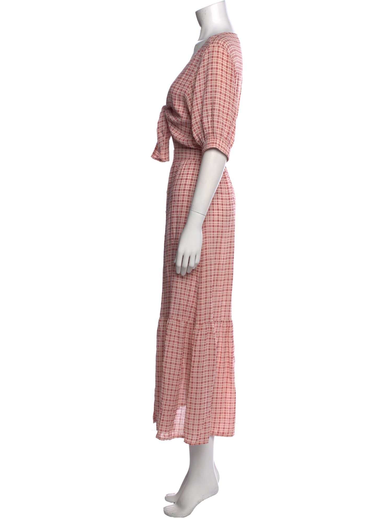 Faithfull The Brand Plaid Print Long Dress