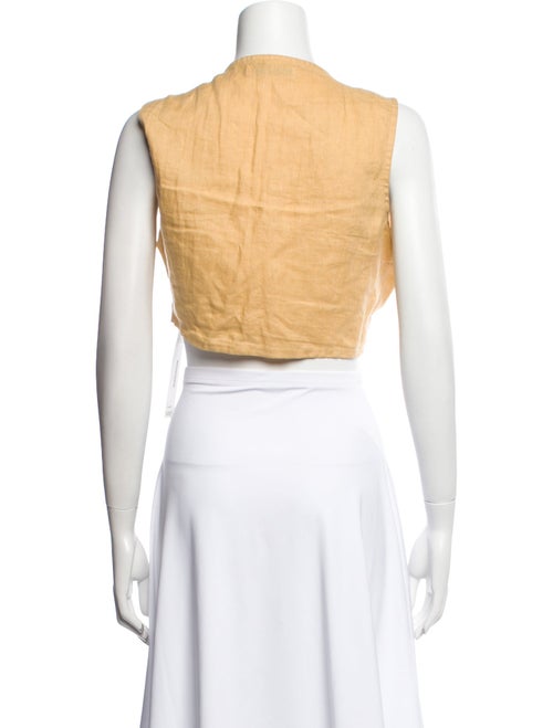 Faithfull The Brand Linen V-Neck Crop Top