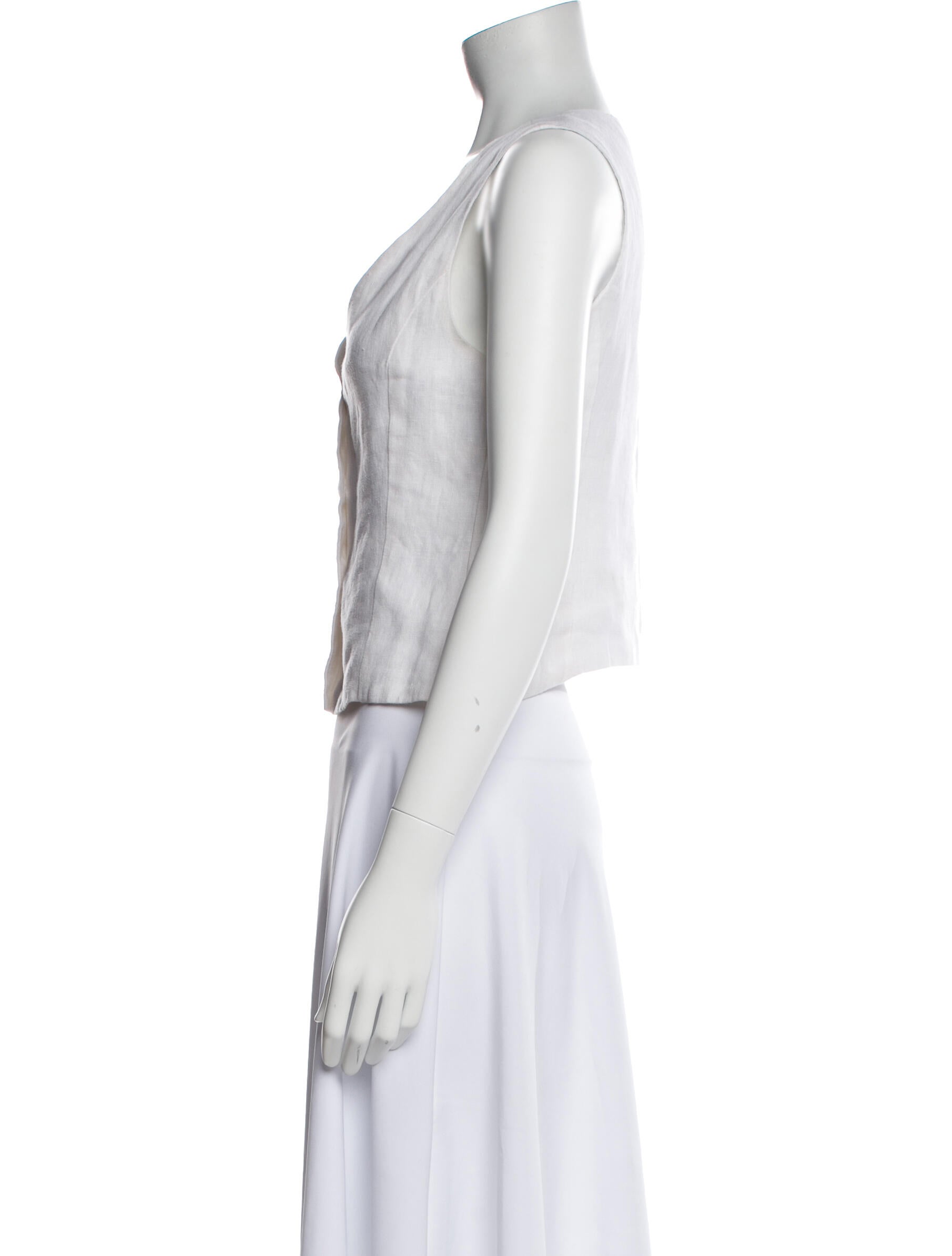 Faithfull The Brand Linen V-Neck Crop Top