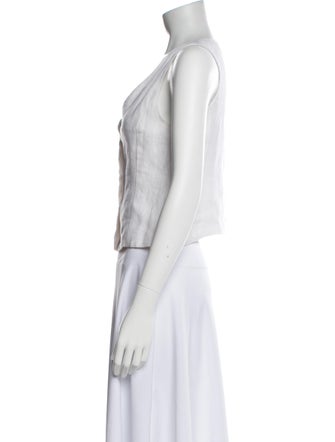 Faithfull The Brand Linen V-Neck Crop Top