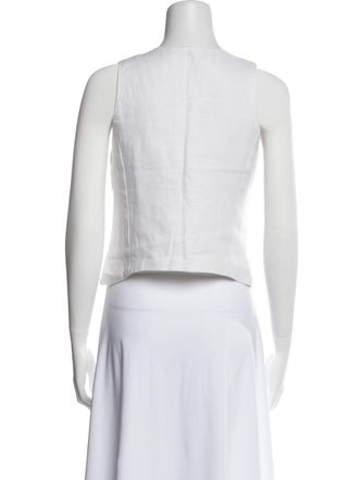 Faithfull The Brand Linen V-Neck Crop Top