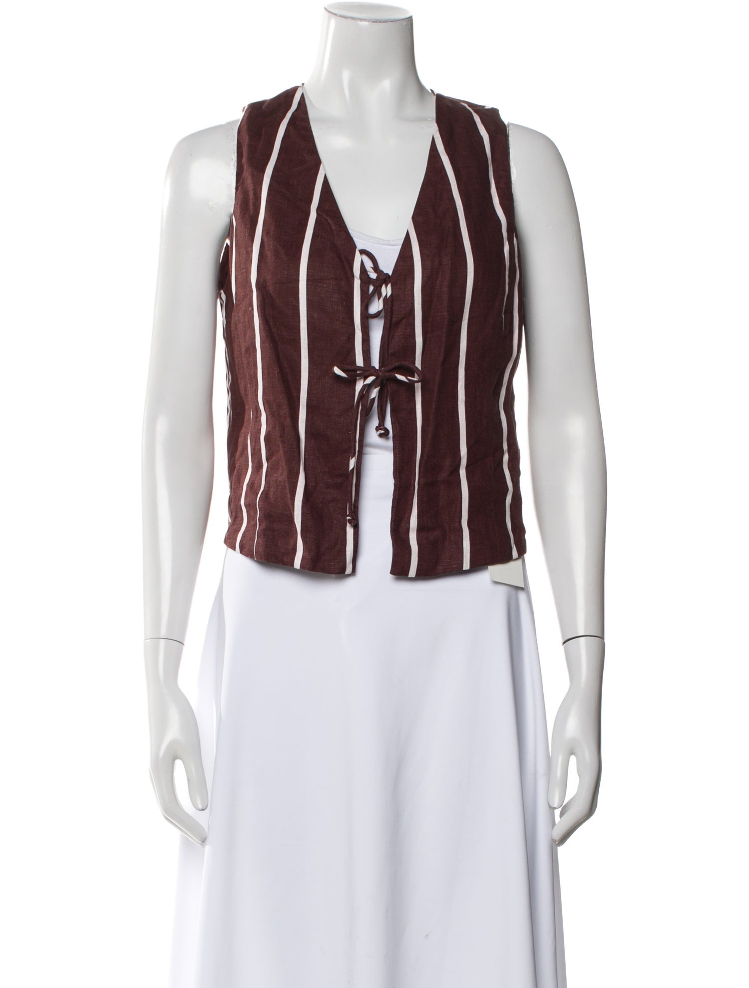 Faithfull The Brand Linen Striped Crop Top