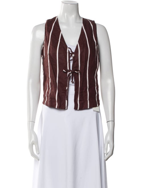 Faithfull The Brand Linen Striped Crop Top