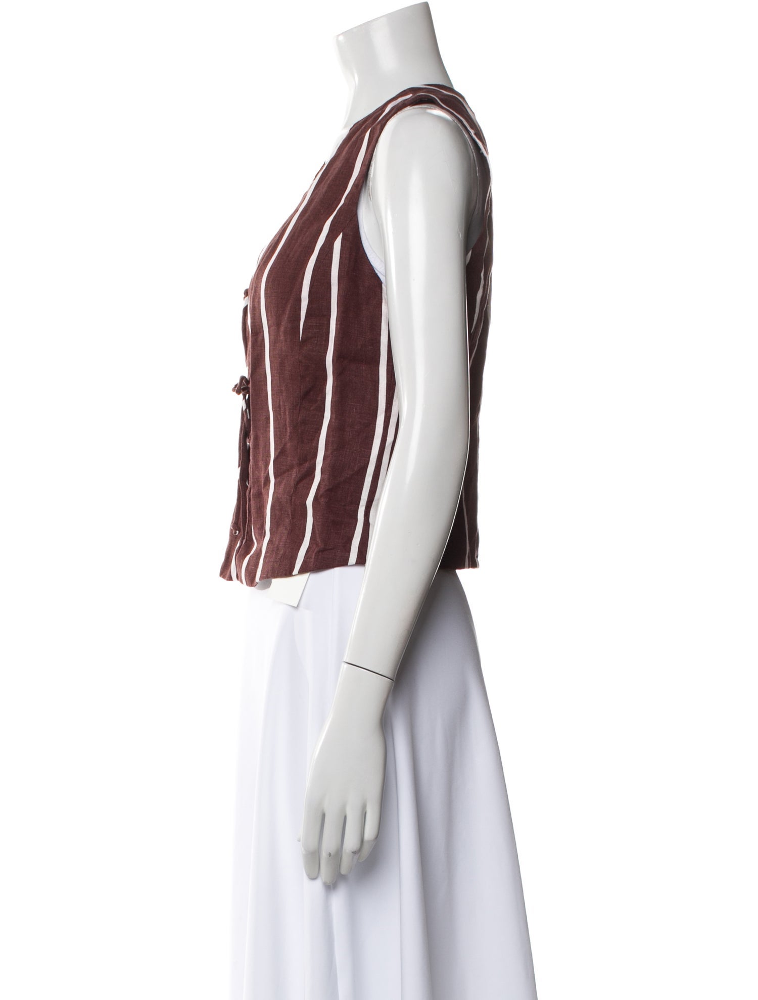 Faithfull The Brand Linen Striped Crop Top