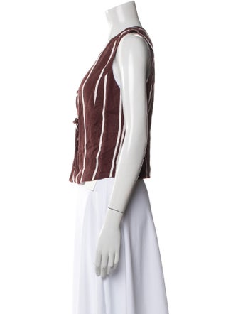 Faithfull The Brand Linen Striped Crop Top