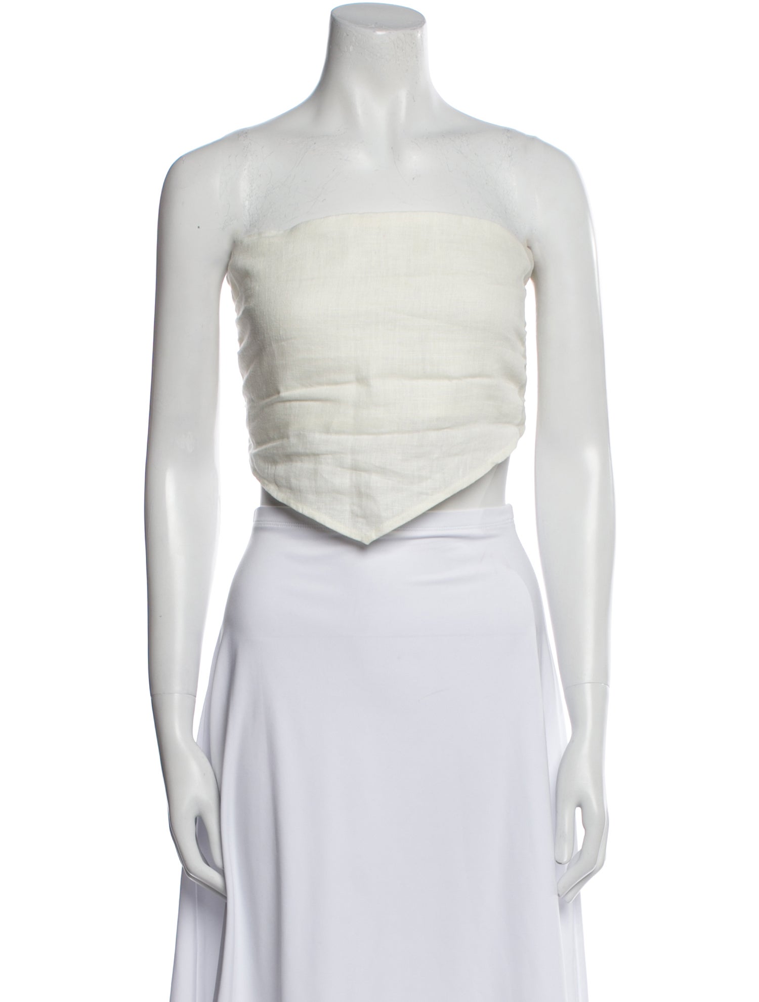 Faithfull The Brand Linen Strapless Crop Top