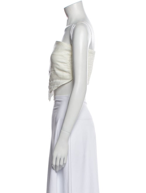 Faithfull The Brand Linen Strapless Crop Top