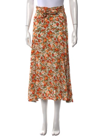 Faithfull The Brand Floral Print Midi Length Skirt