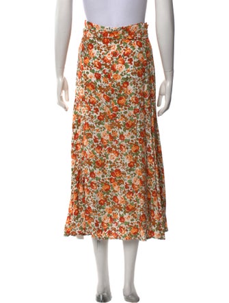 Faithfull The Brand Floral Print Midi Length Skirt