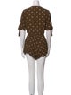 Faithfull The Brand Polka Dot Print Plunge Neckline Romper