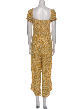 Faithfull The Brand Floral Print Square Neckline Jumpsuit