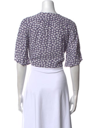 Faithfull The Brand Floral Print V-Neck Crop Top