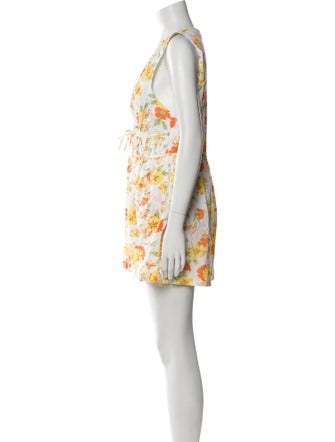 Faithfull The Brand Floral Print Plunge Neckline Romper