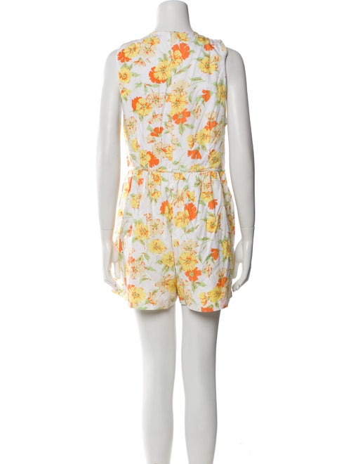 Faithfull The Brand Floral Print Plunge Neckline Romper