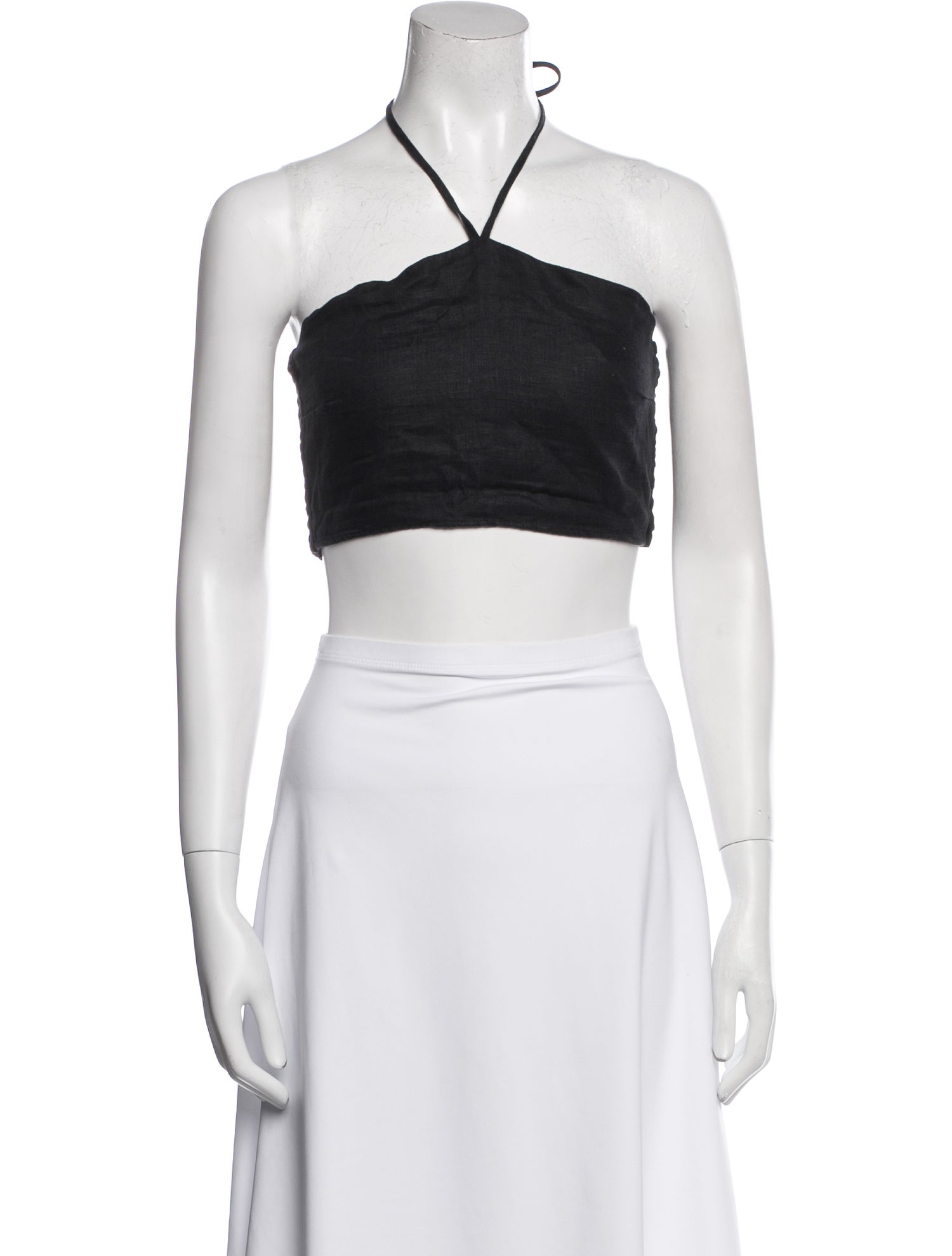 Faithfull The Brand Linen Strapless Crop Top