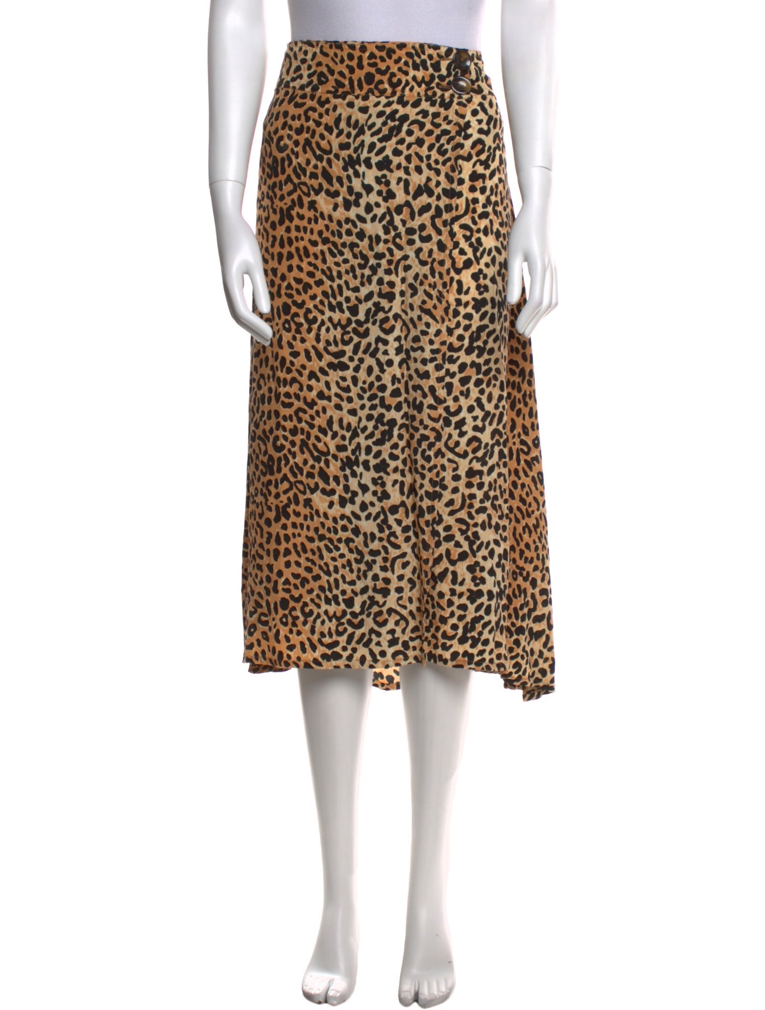 Faithfull The Brand Animal Print Midi Length Skirt