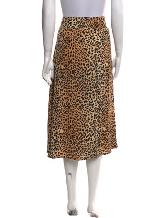 Faithfull The Brand Animal Print Midi Length Skirt