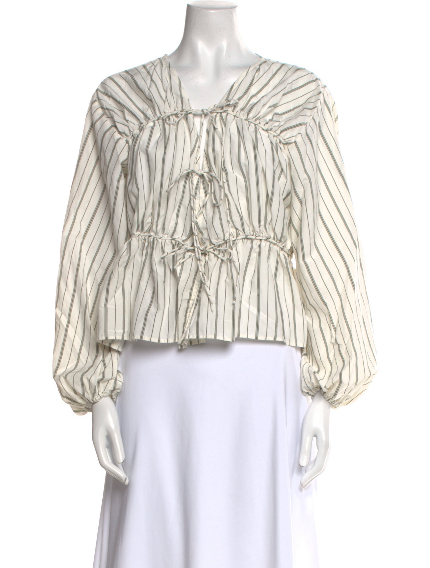 Faithfull The Brand Striped Square Neckline Crop Top