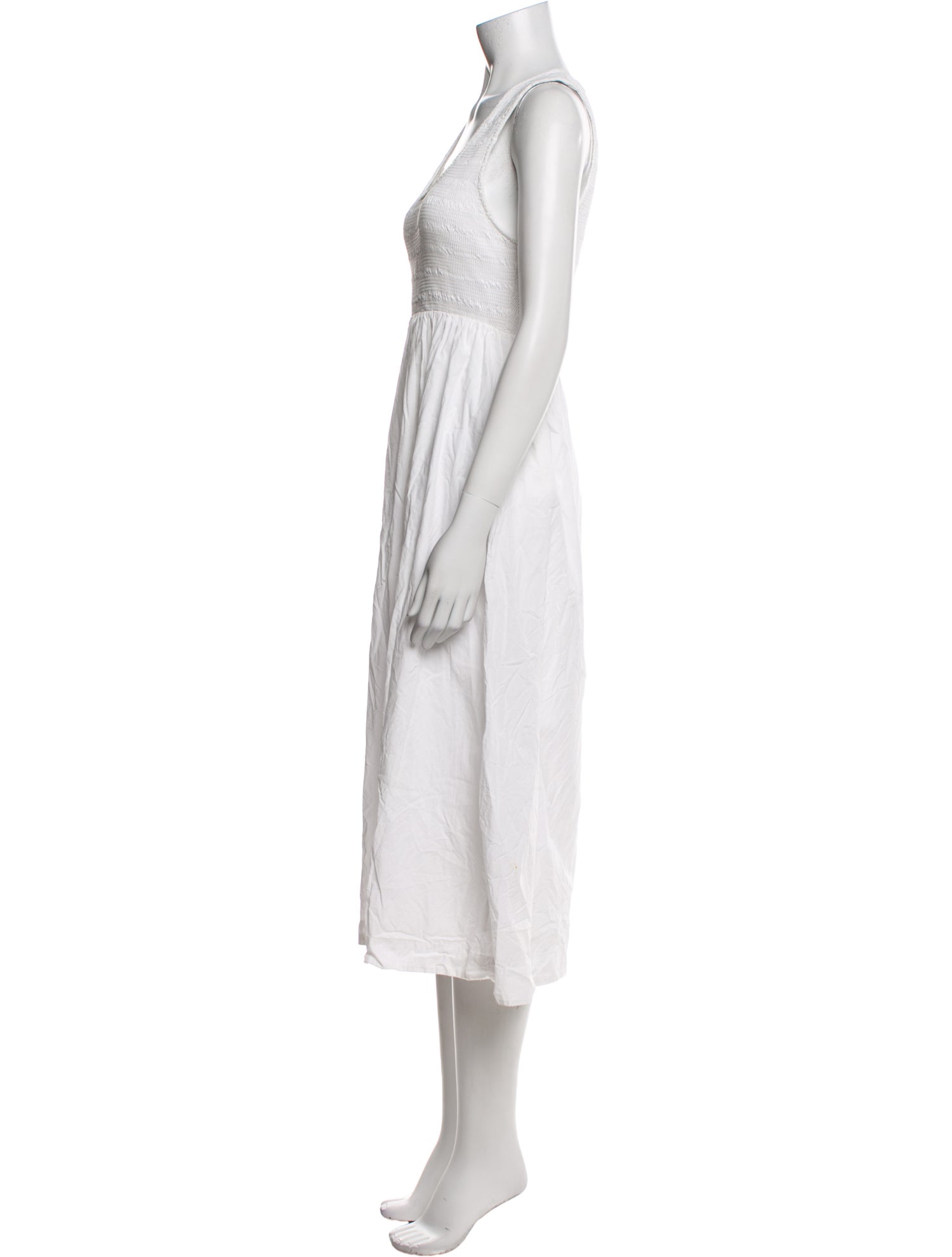 Faithfull The Brand Scoop Neck Midi Length Dress