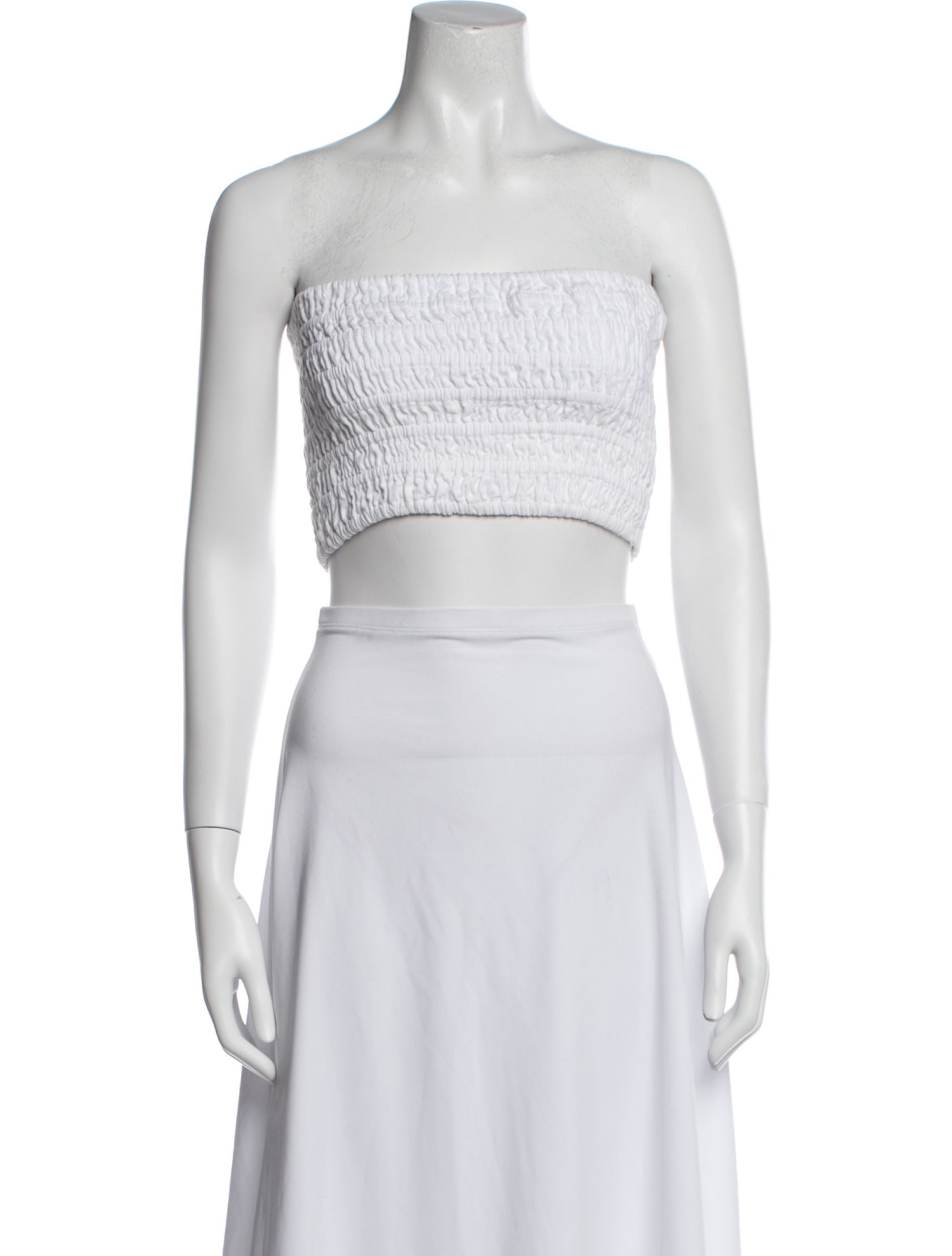 Faithfull The Brand Linen Strapless Crop Top