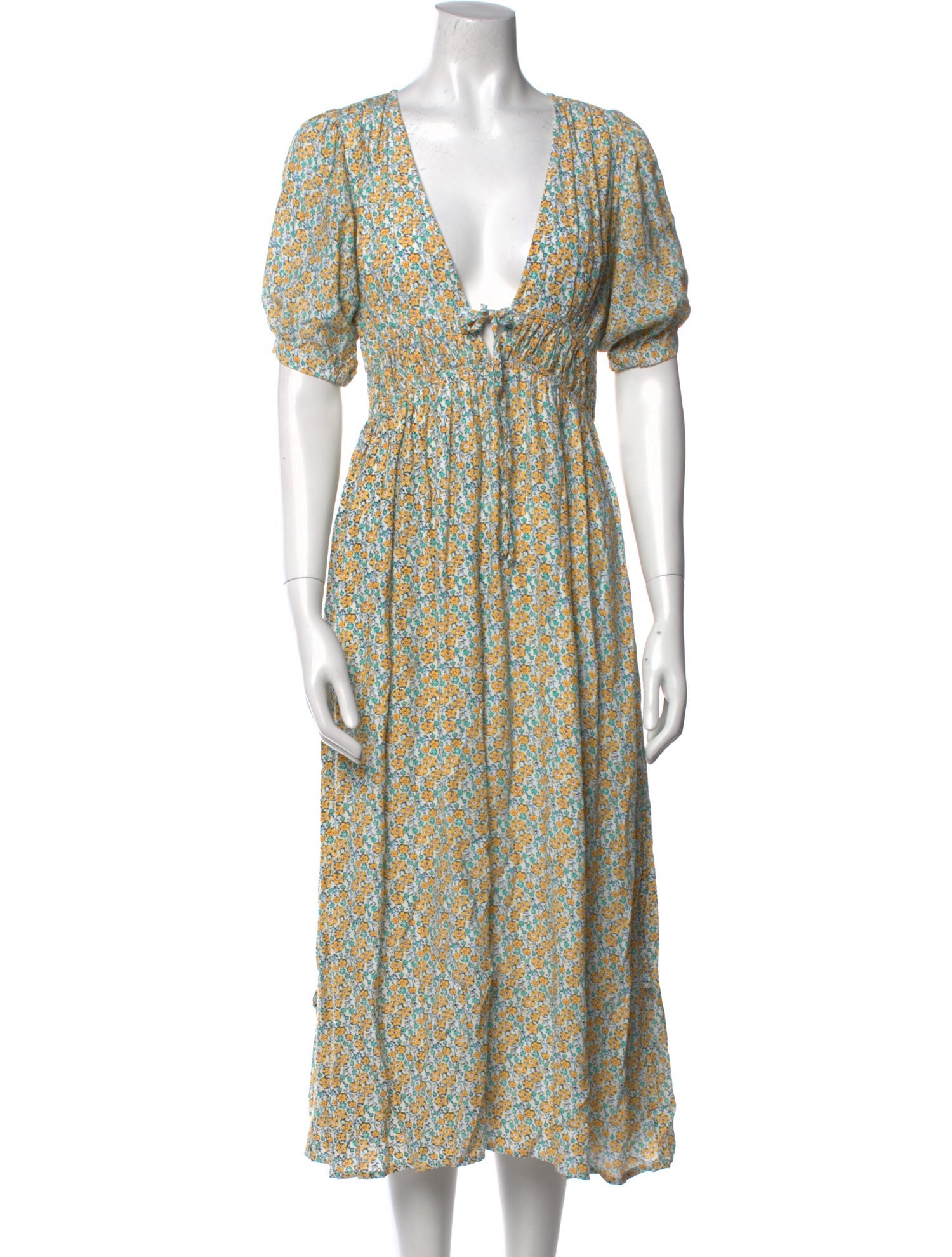 Faithfull The Brand Floral Print Midi Length Dress