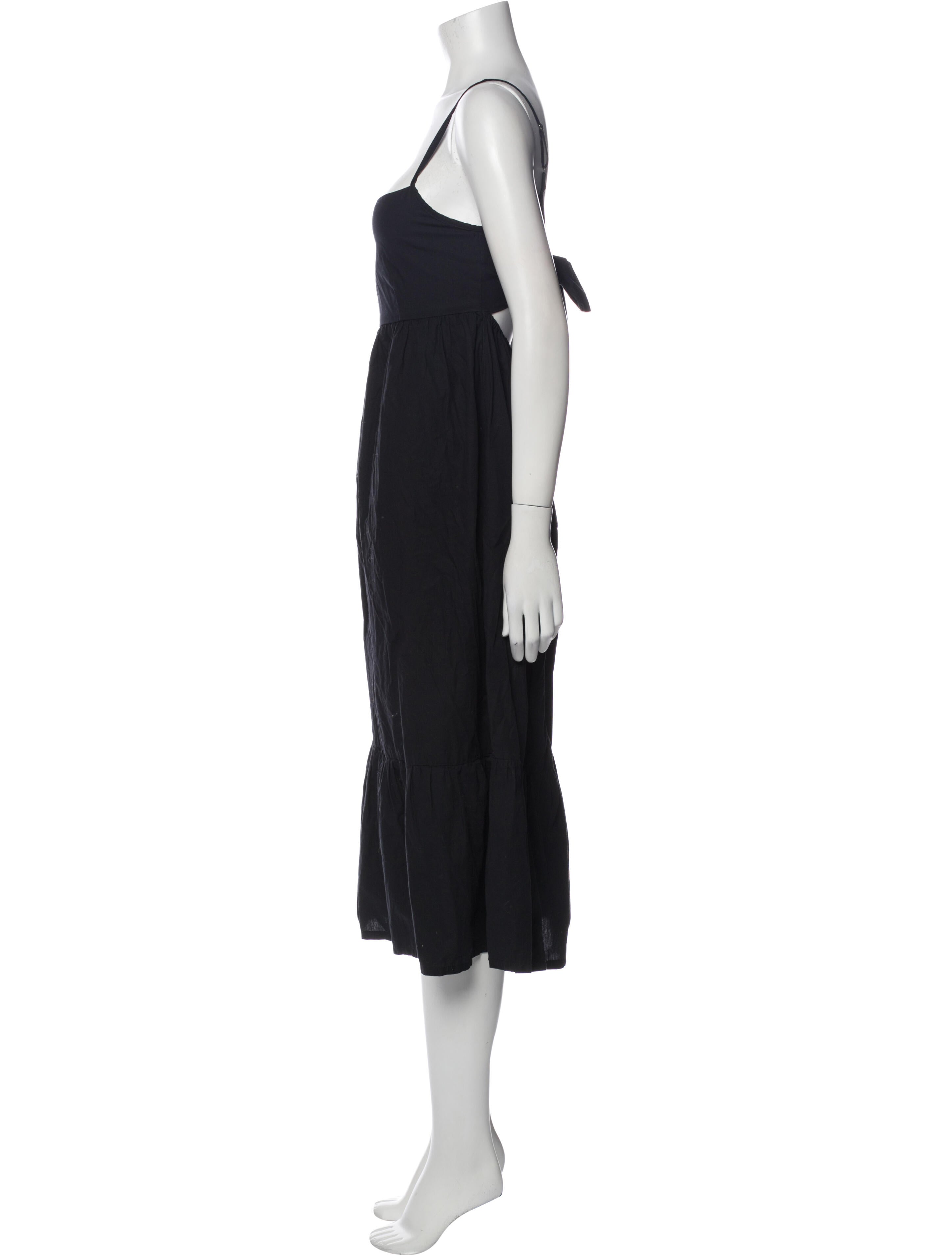 Faithfull The Brand Square Neckline Knee-Length Dress