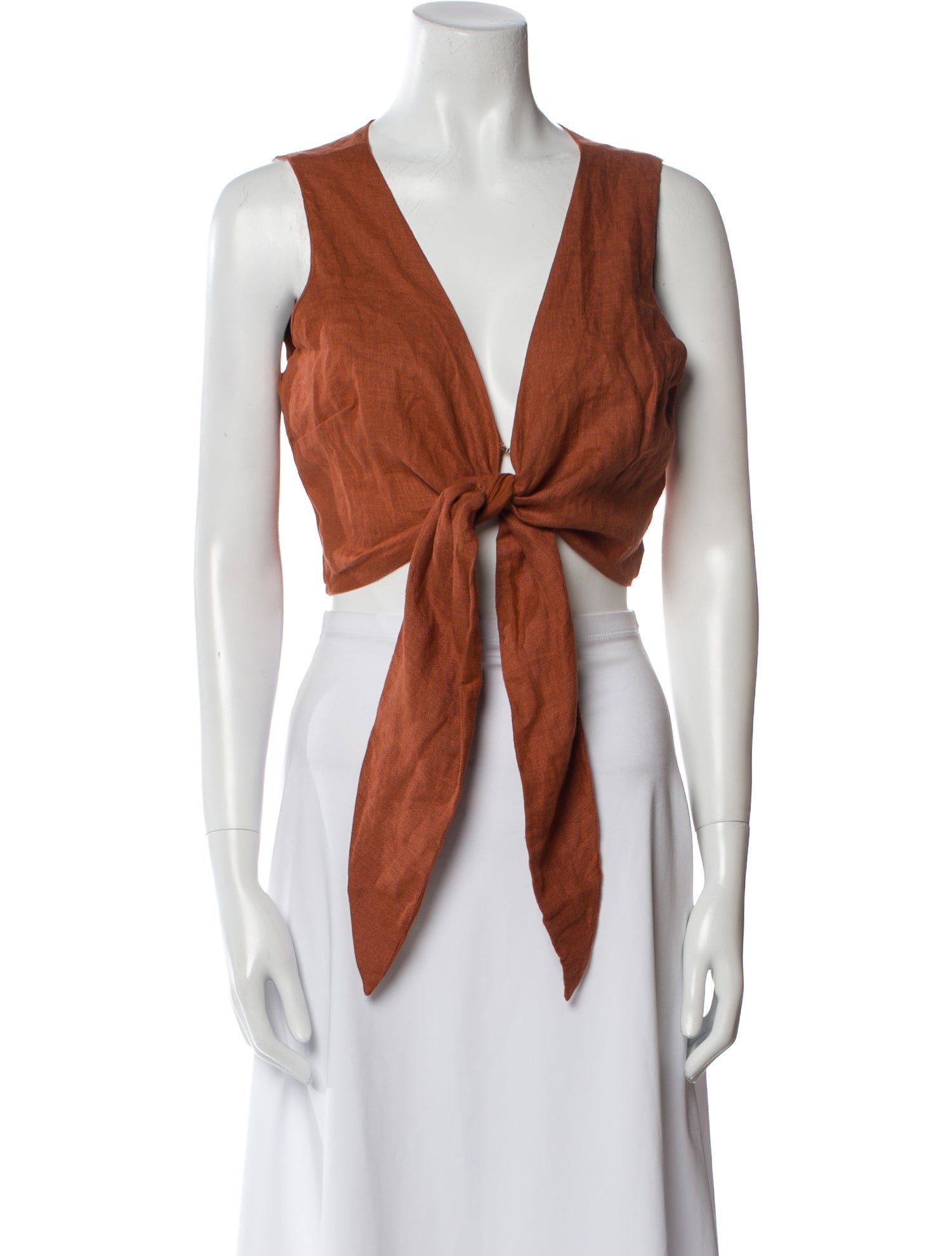 Faithfull The Brand V-Neck Sleeveless Crop Top