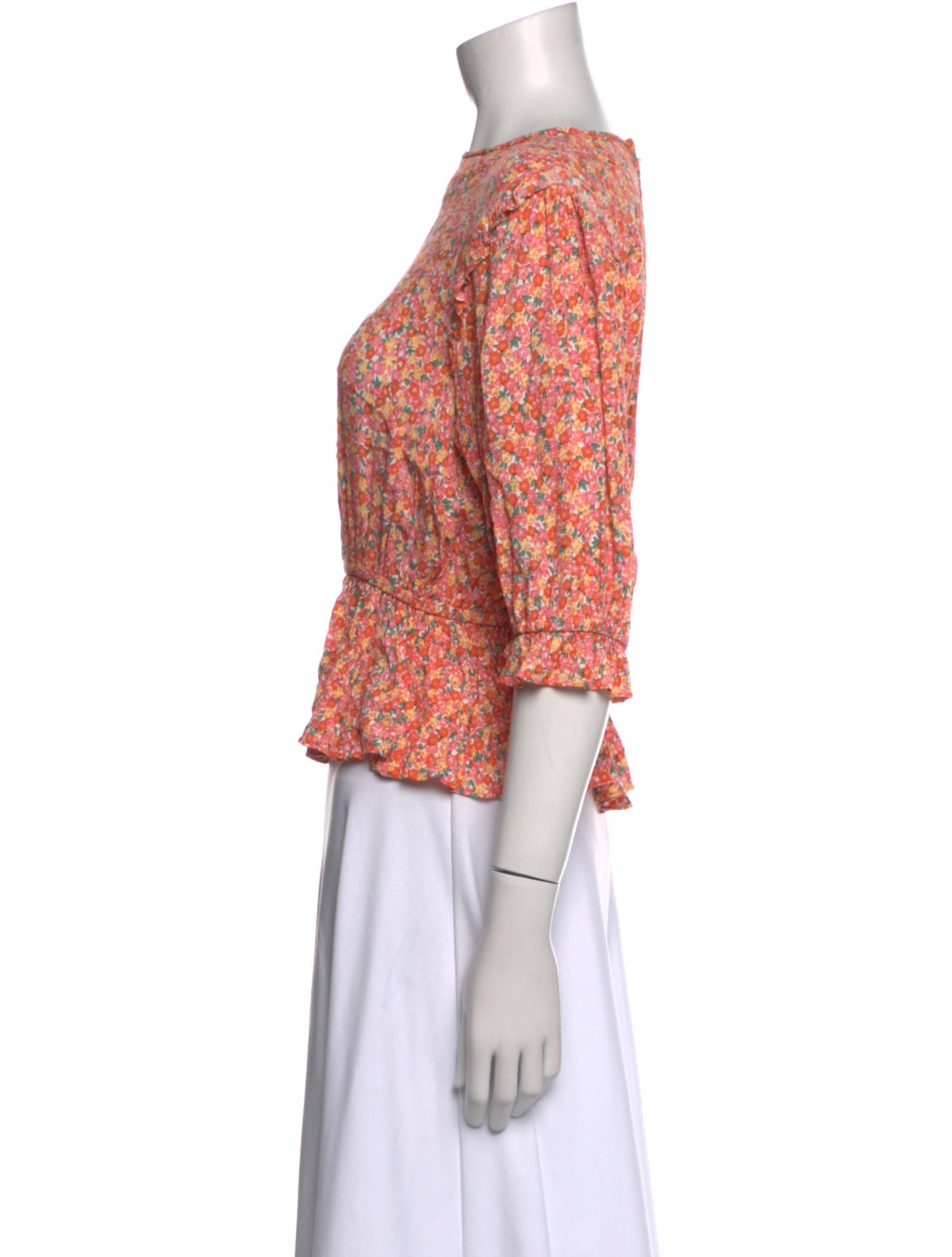 Faithfull The Brand Floral Print Bateau Neckline Crop Top