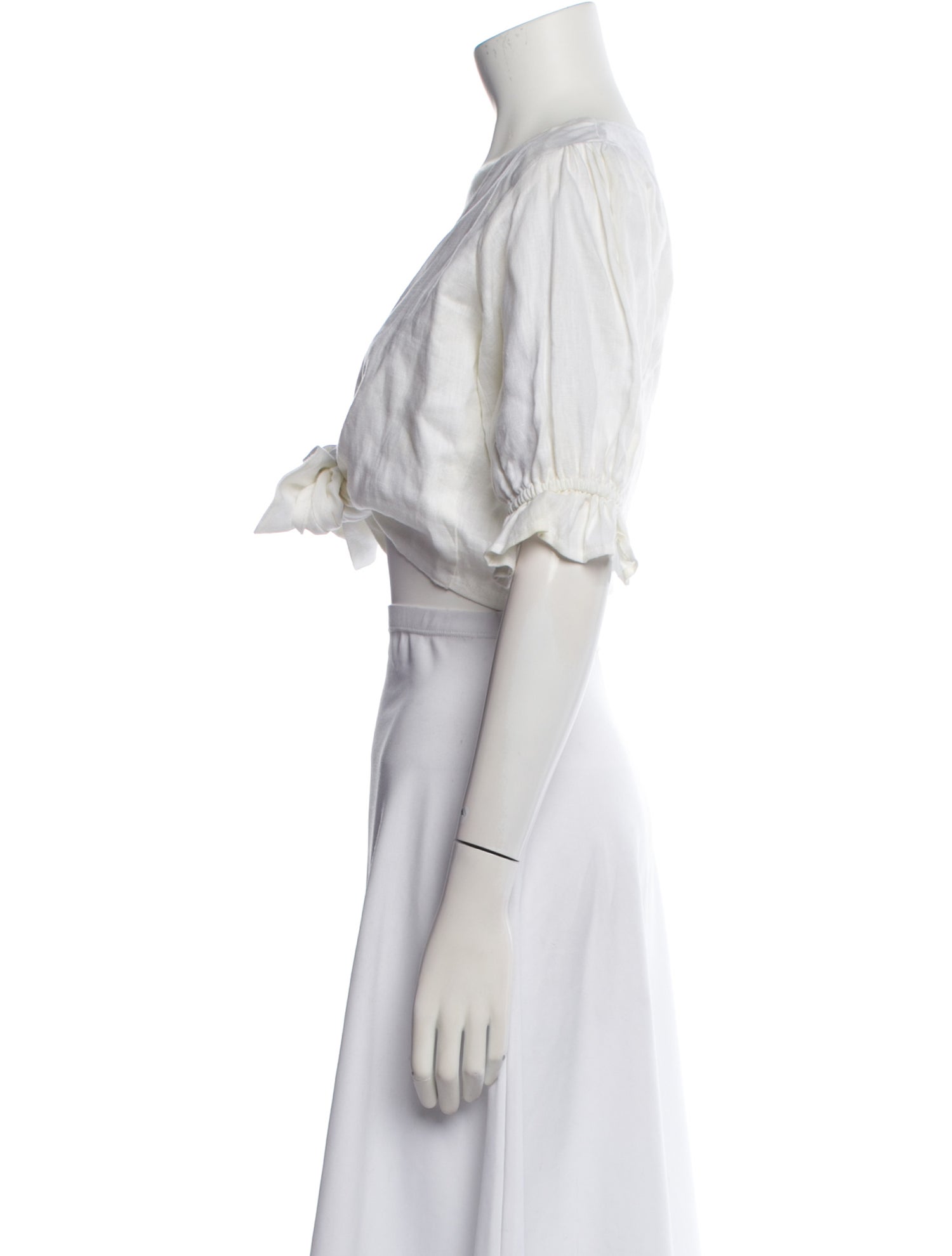 Faithfull The Brand Linen V-Neck Crop Top