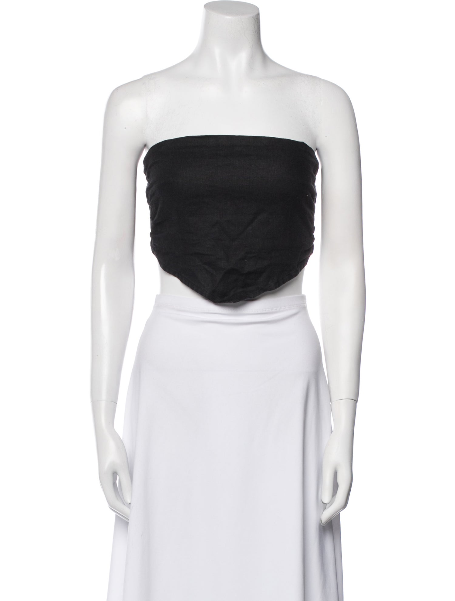 Faithfull The Brand Linen Strapless Crop Top