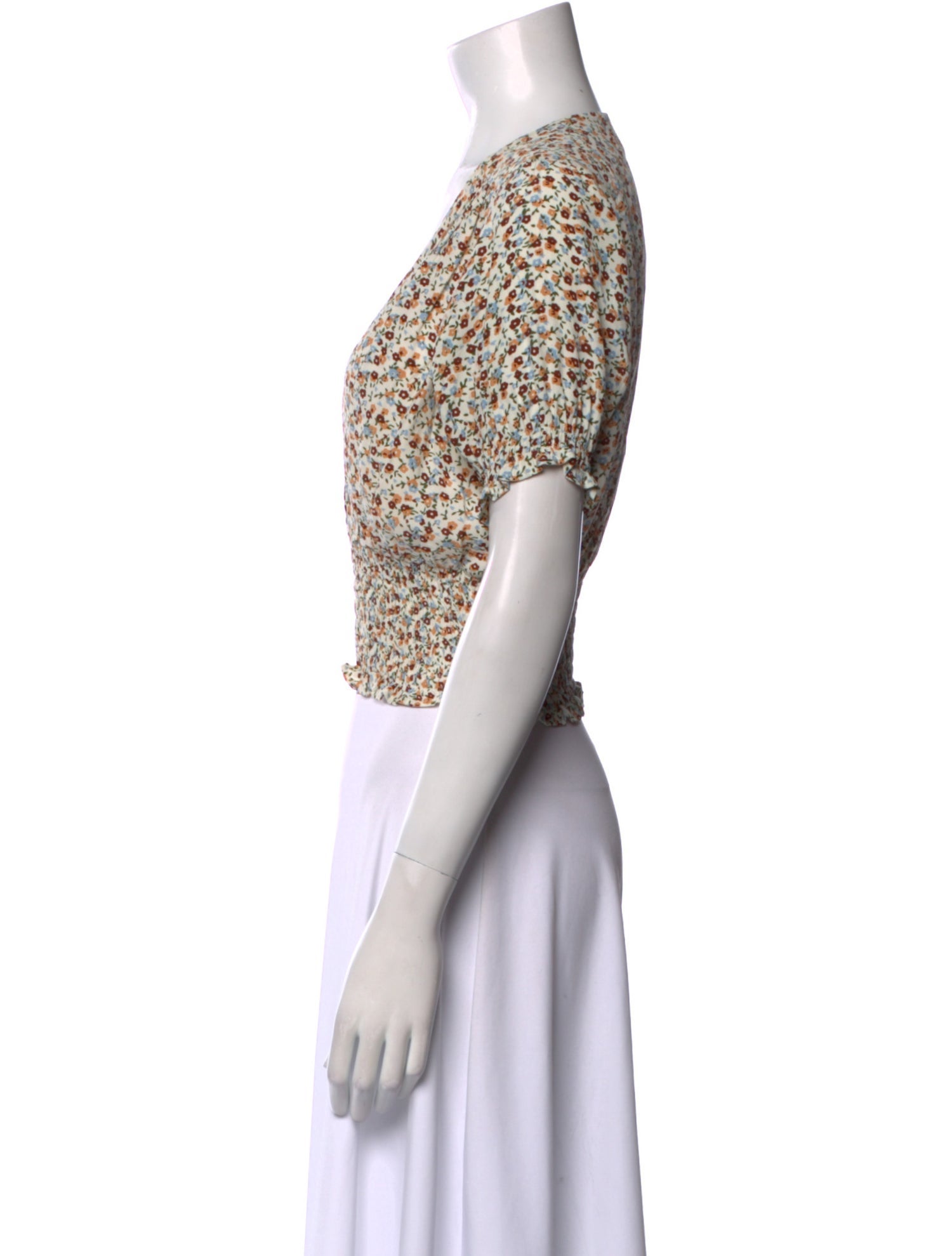 Faithfull The Brand Floral Print V-Neck Crop Top