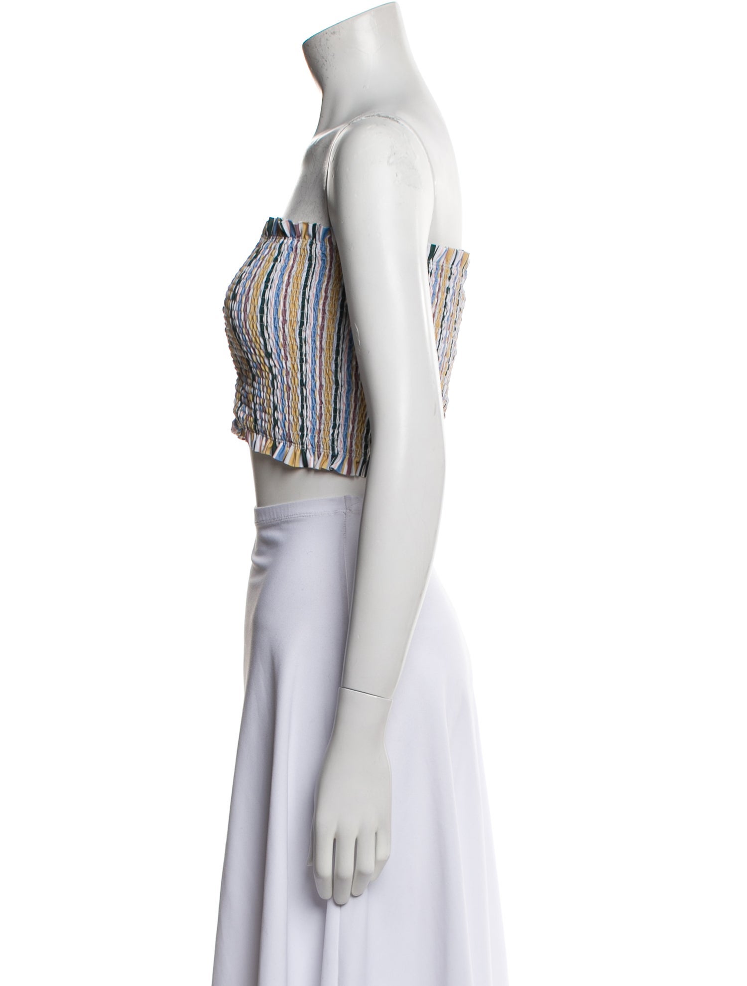 Faithfull The Brand Striped Strapless Crop Top