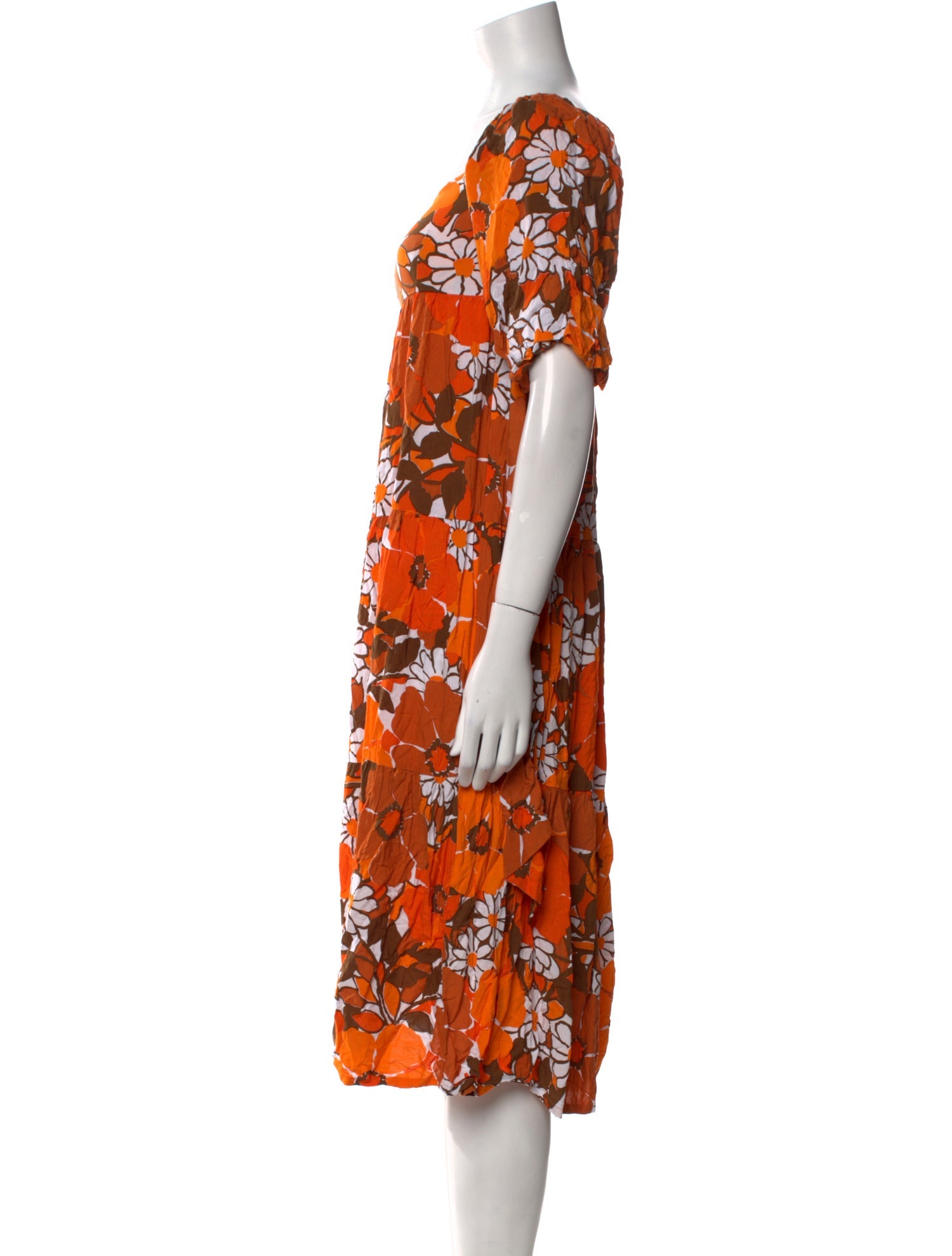 Faithfull The Brand Floral Print Knee-Length Dress