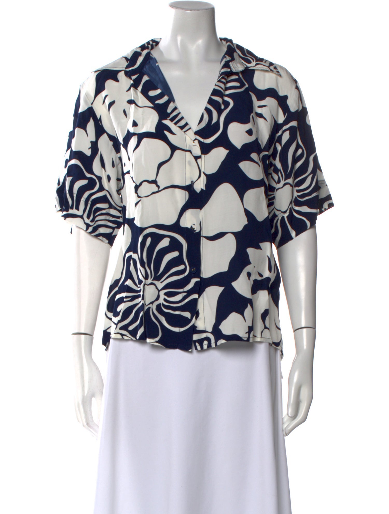 Faithfull The Brand Printed V-Neck Blouse
